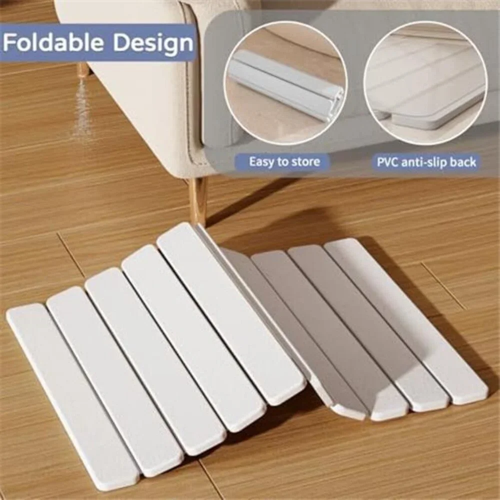 Foldable Stone Bath Mat Quick Dry Absorbent Non Slip Large Diatomaceous Mat